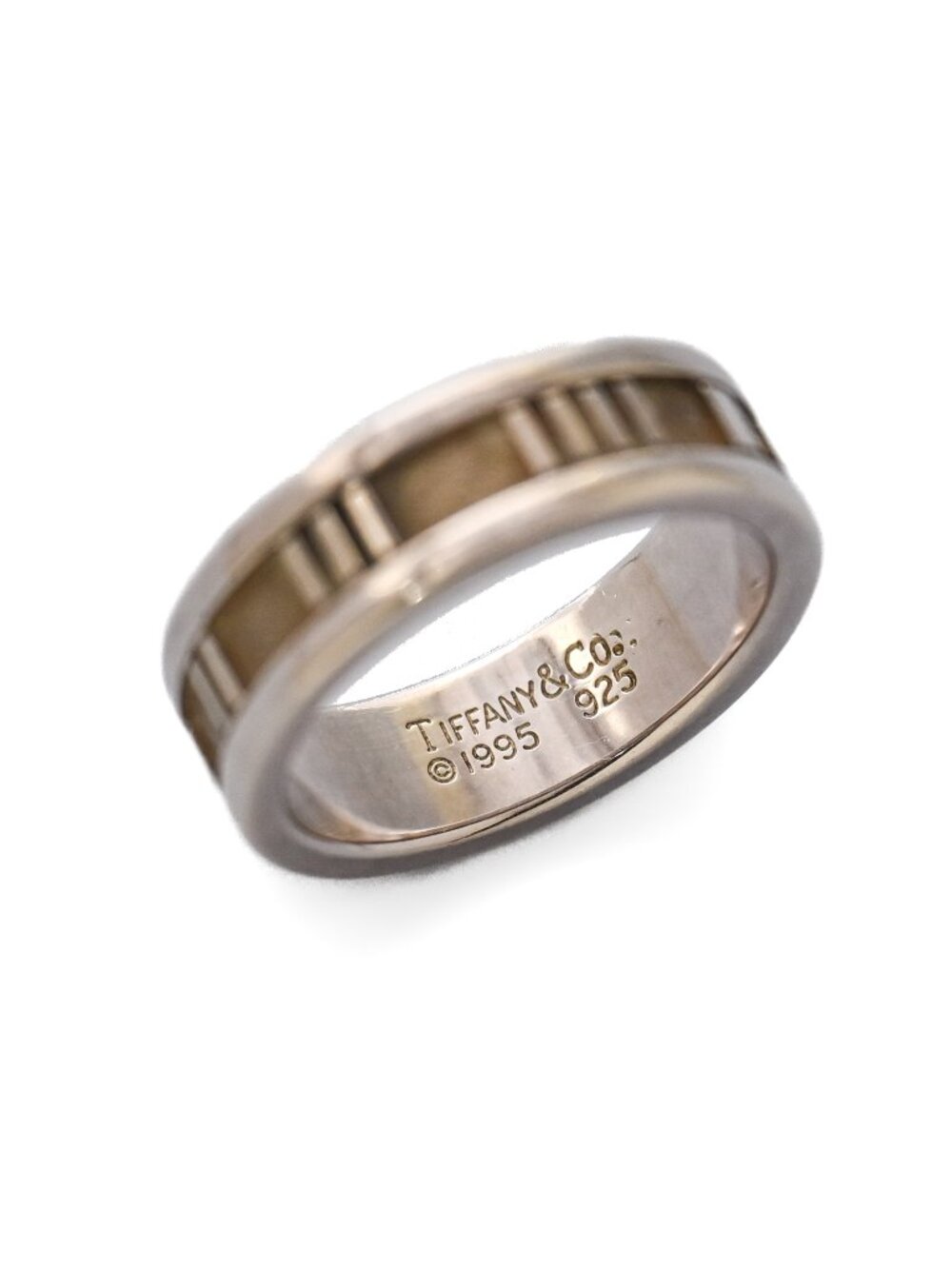 Authentic Vintage Tiffany & Co. Atlas Ring Roman Numeral Sterling Silver Sz 6.5 - Picture 3 of 3